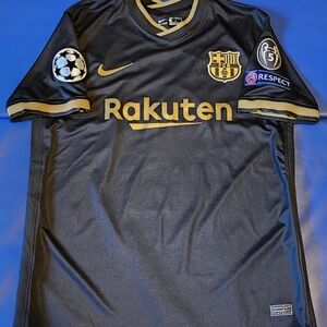 Nike Black and Gold FC Barcelona Jersey